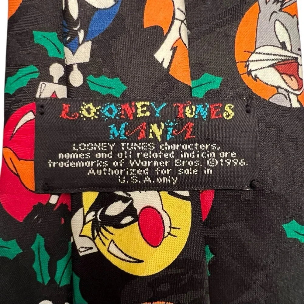 Vintage 1996 Warner Bros. Looney Tunes Colorful Character Tie Tweety, Bugs Bunny - Picture 3 of 4